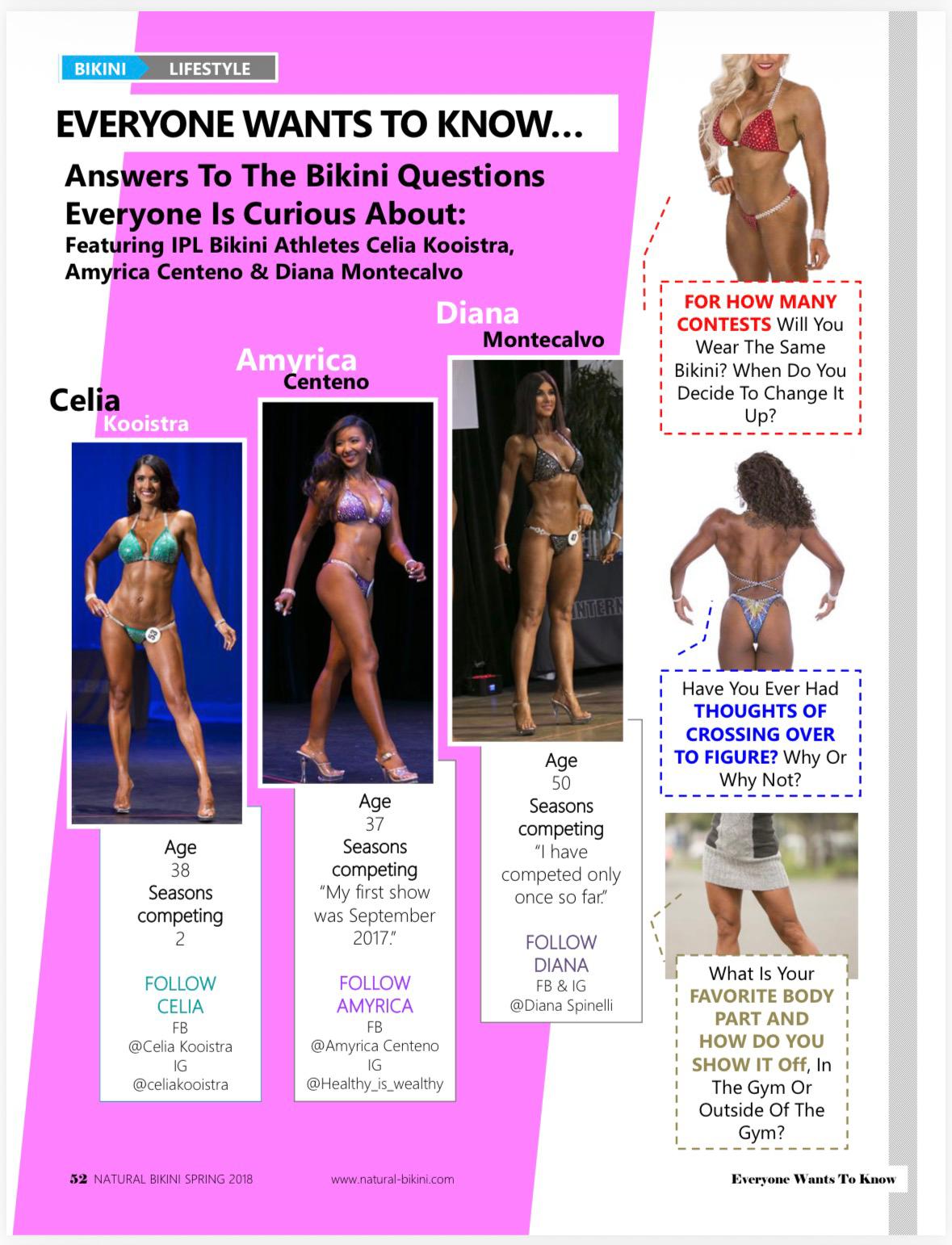 Amyrica featured as an IPL athlete in Natural Bikini Magazine